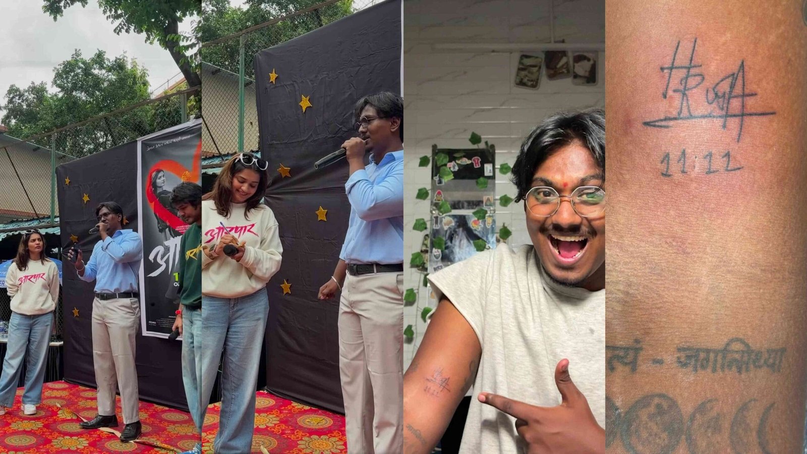 hruta durgule aarpaar chahata propose autograph tattoo marathi cinema news