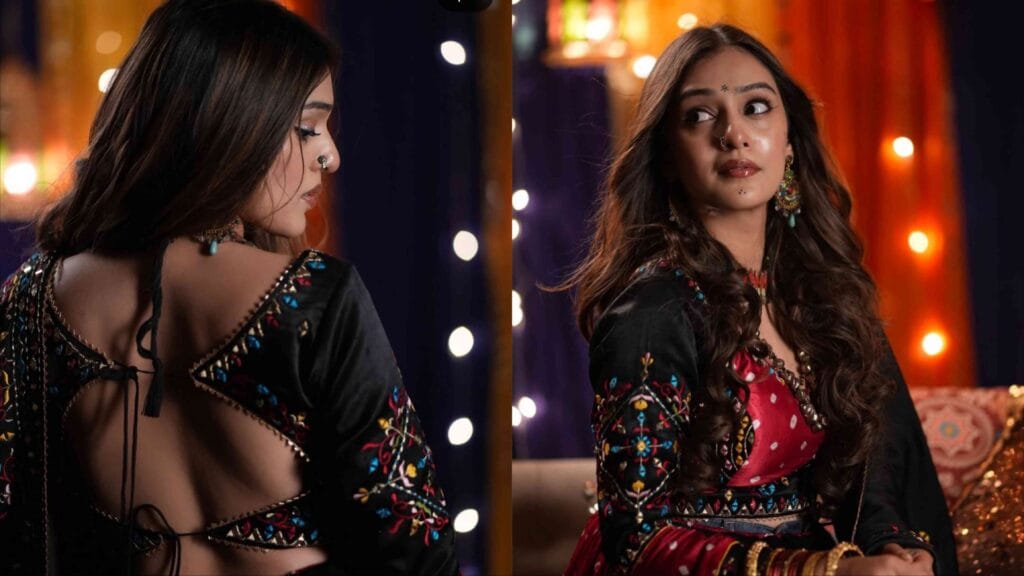 rj mahvash navratri special look garba night traditional fashion trending photos