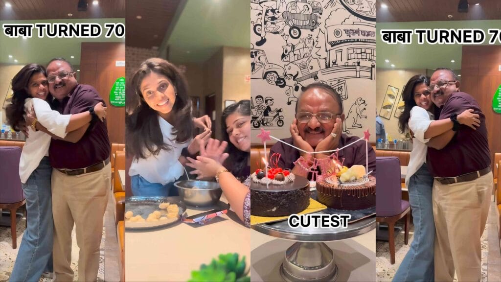Rutuja Bagwe Father Birthday restaurant Celebration