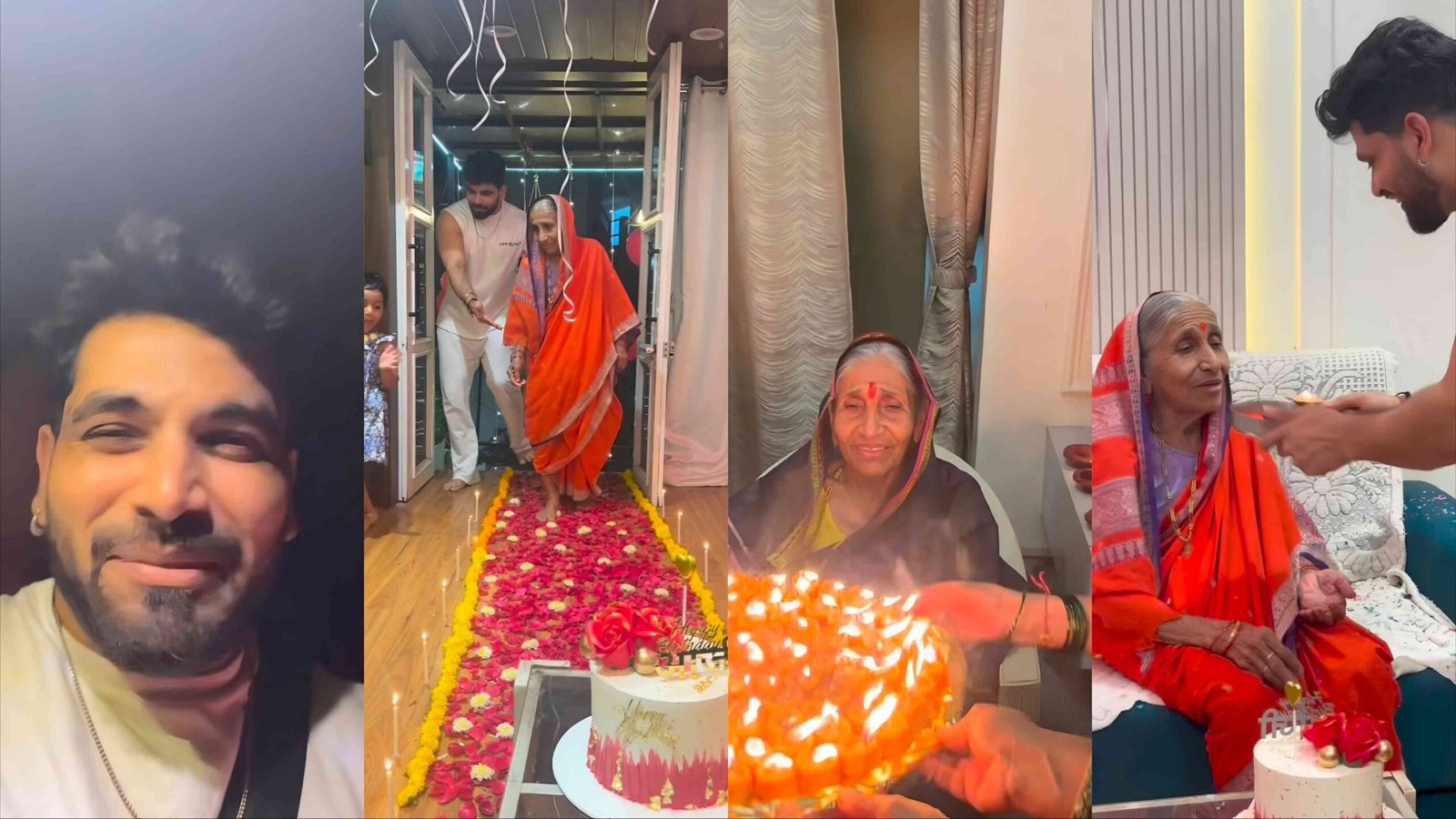 shiv thakare grandma birthday midnight celebration