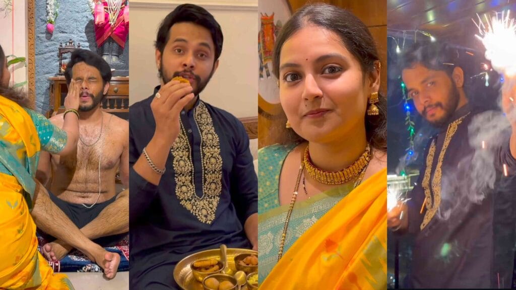 akshay kelkar first Diwali festival with wife