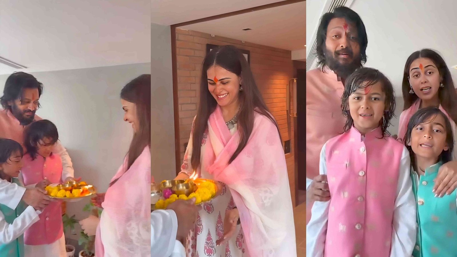 riteish deshmukh diwali celebration with family
