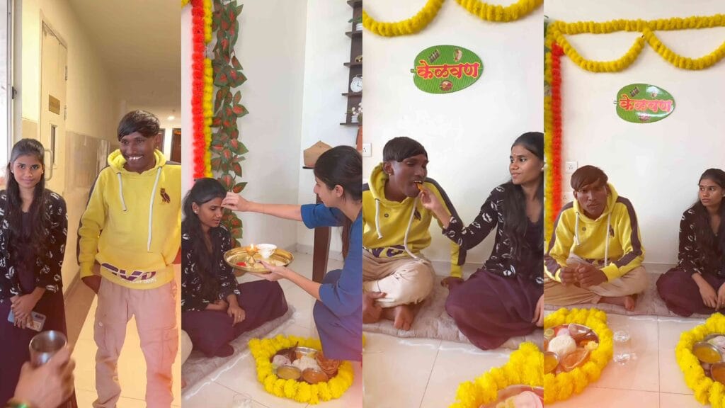 suraj chavan wife face reveal at ankita walawalkar home