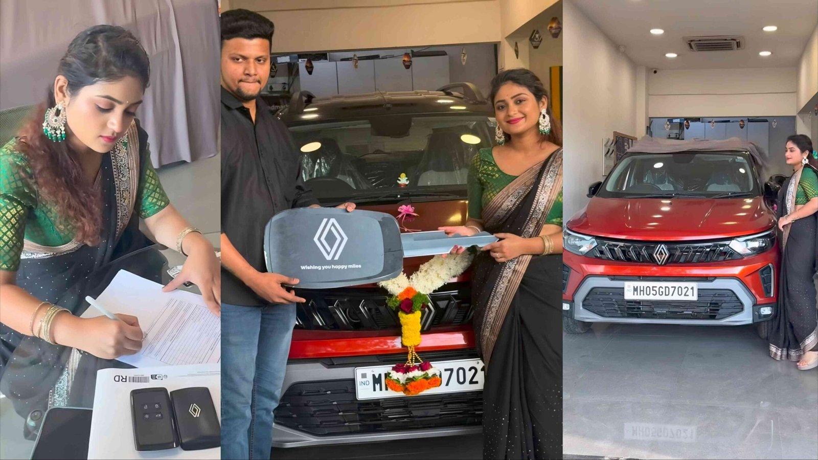 paru serial actress sanjana kale buys new car