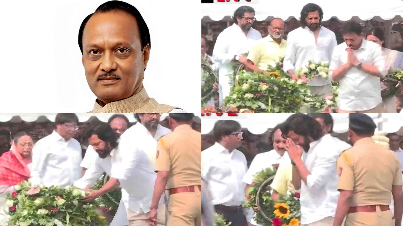riteish deshmukh at ajit pawar antim darshan