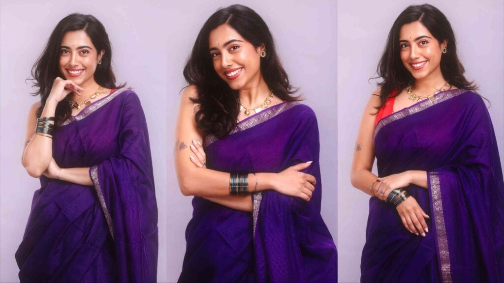 sakhi gokhale purple saree look zee natya gaurav 2026