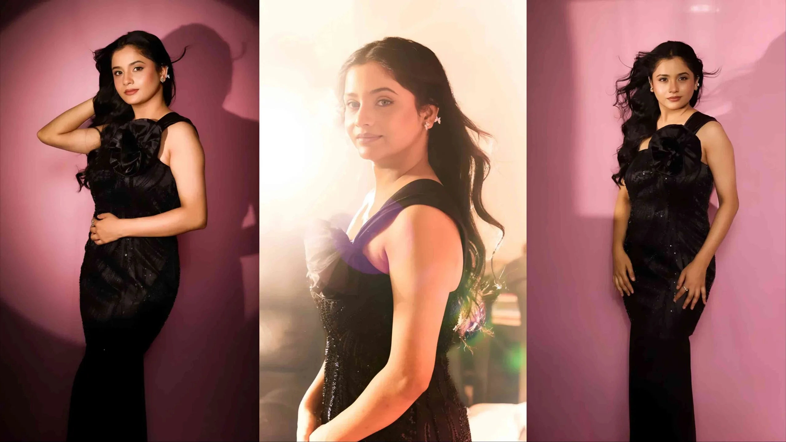 Sharvari Jog black gown photos