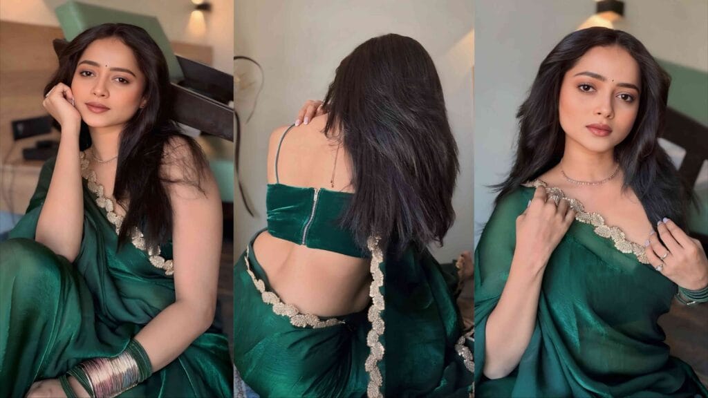 Shivali Parab Green Saree Look