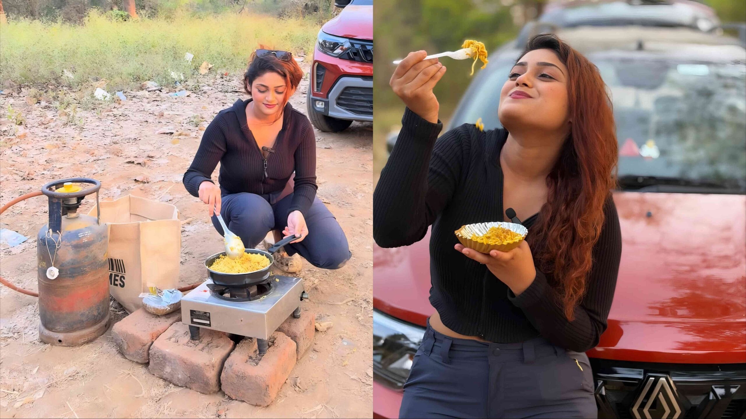 Paaru Fame Actress Sanjana Kale jangal camping