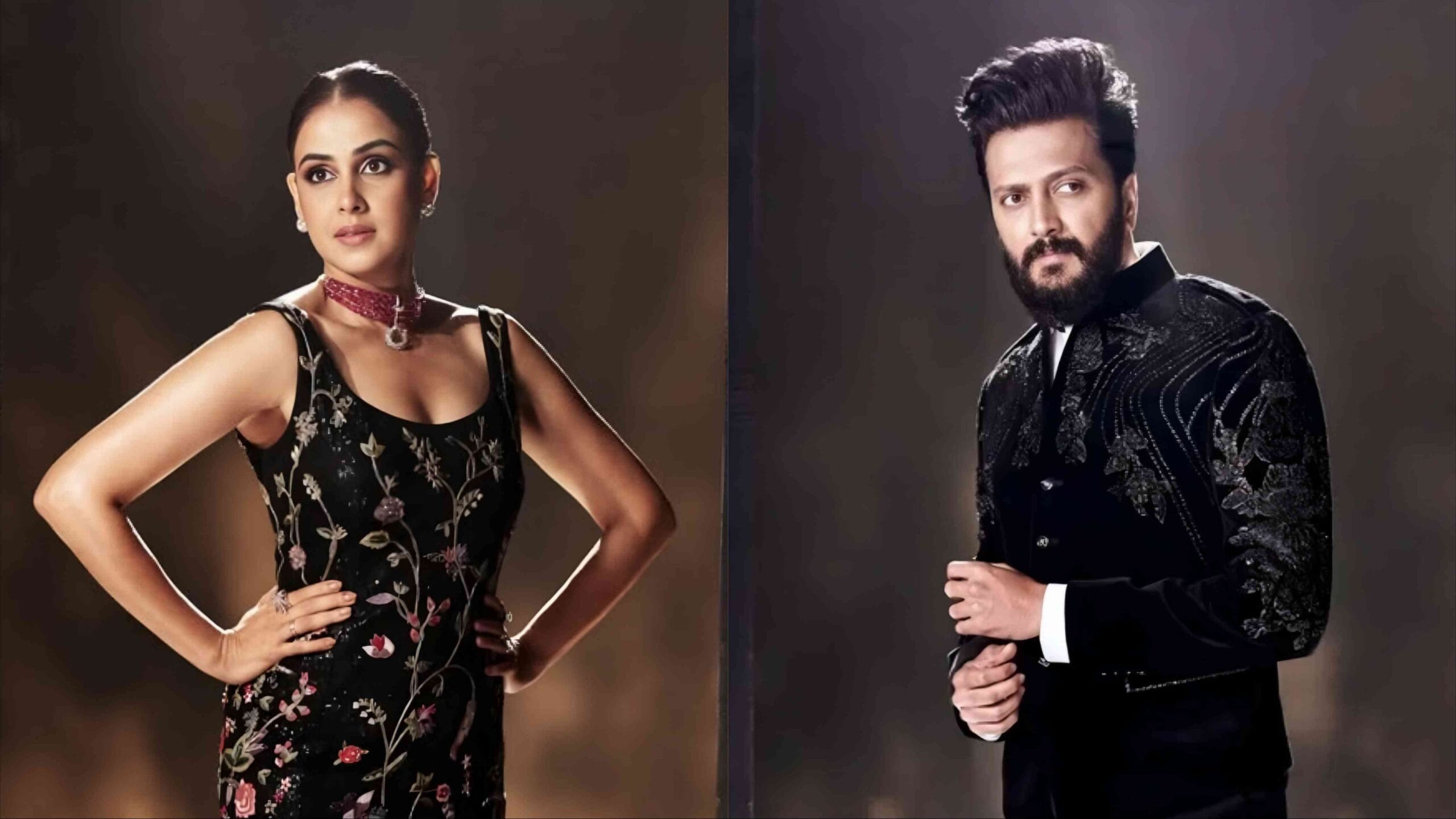 ritesh deshmukh jiniliya deshmukh black looknmacc vardhapan din