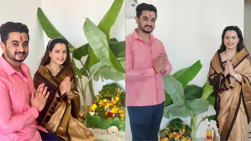 prajakta gaikwad satyanarayan pooja traditional paithani look viral