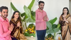 prajakta gaikwad satyanarayan pooja traditional paithani look viral
