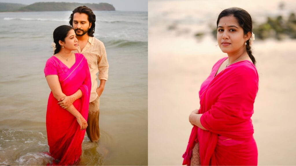 swanandi sardesai romantic beach photos with husband vikrant