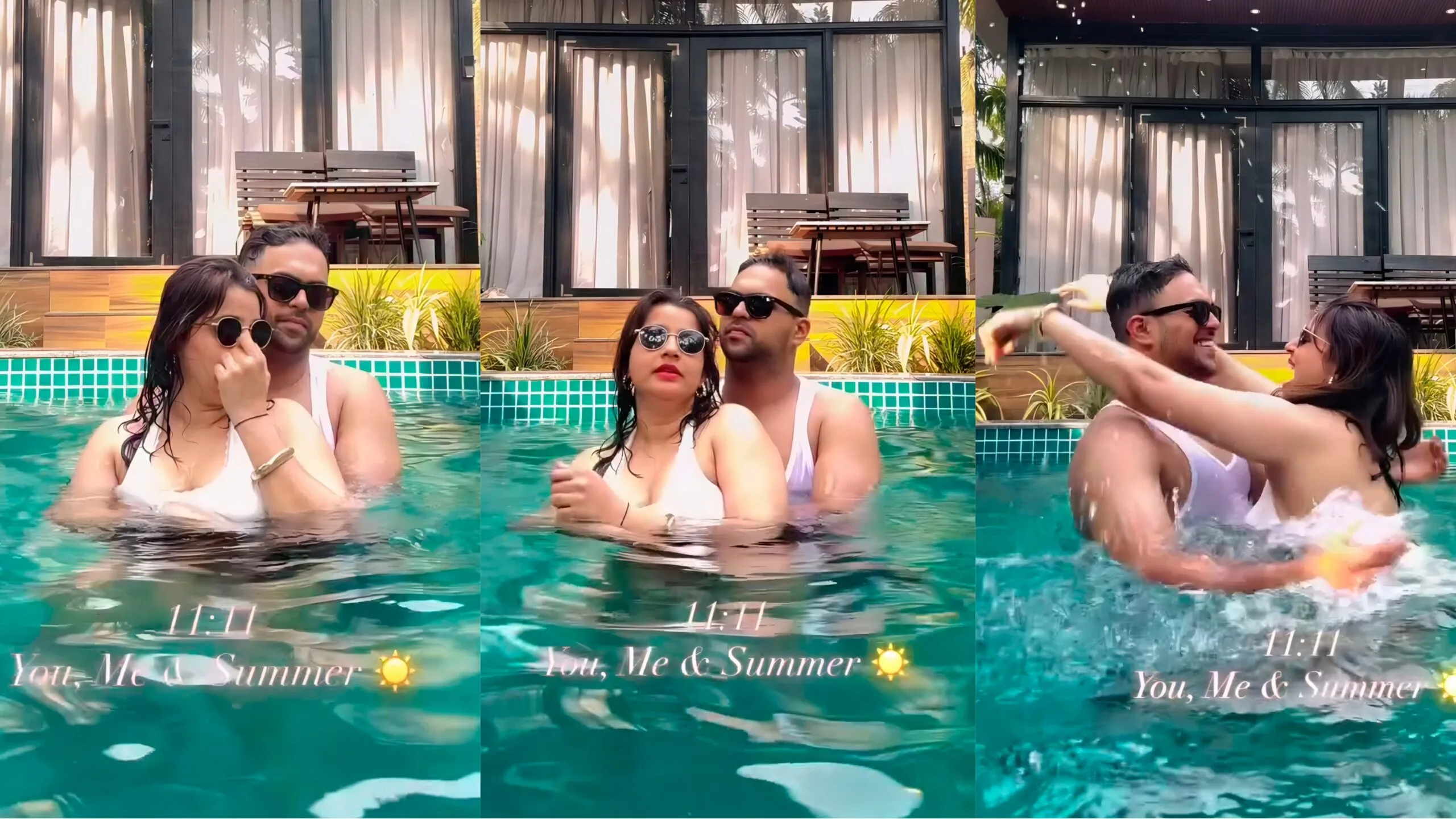 amruta bane Shubhankar Ekbote pool romance video